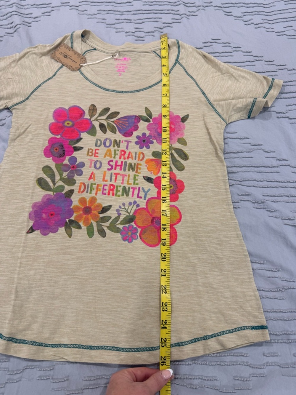NATURAL LIFE Beige Short-Sleeve Tee with Pink & Orange Floral Graphic - Picture 9 of 12